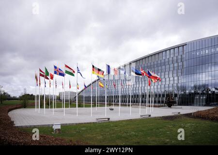 Symbolbild im Rahmen des Treffens der NATO-Aussenministerinnen und -Aussenminister. Bruessel, 03.04.2024. Fotografiert im Auftrag des Auswaertigen AMT Foto Stock