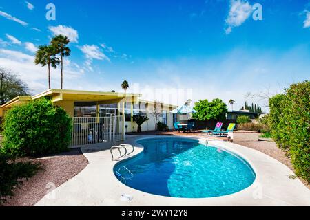 Casa con piscina - Arizona che vive nei sobborghi di Tucson. Foto Stock