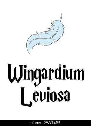 Poster di scuola magica, citazione da un libro su un mago ragazzo. Illustrazione Vettoriale