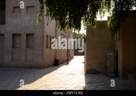 Häuser im al Shindagha Historical District - Dubai - Emirato di Vereinigte Arabische, 09.01.2024 *** Case in al Shindagha Historical District Dubai Emirati Arabi Uniti, 09 01 2024 Foto Stock