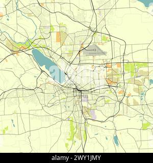 Mappa della città di Syracuse New York Stati Uniti Illustrazione Vettoriale