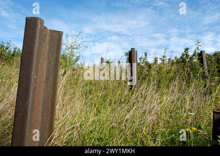 Il sito della linea Maginot chiamata Villy la Ferte ha due isolati ed è profondo 30 metri. Tutti i soldati sono morti lì. | le Fort de Villy la Ferte est Foto Stock