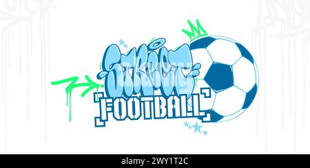 Astratto Hip Hop scritto a mano Urban Graffiti Style Street Football Vector Illustrazione Vettoriale