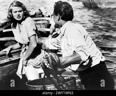 Ingrid Bergman, Mario vitale, sul set del film italo-americano, 'Stromboli', italiano: 'Stromboli, terra di Dio', RKO radio Pictures, 1950 Foto Stock