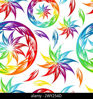 Sfondo senza cuciture cerchi colorati astrazione. disegno a mano. Non ai, illustrazione vettoriale Illustrazione Vettoriale