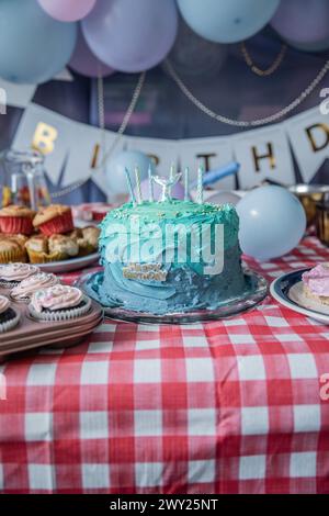 Sfondo Rotondo 200cm Sirena Blu/viola Per Compleanni, Baby Shower E Foto – In Poliestere, Pieghevole E Facile Da Trasportare - 2