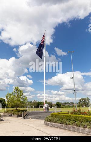 Memoriale di guerra australiano, nel Centenario della riserva di Anzac sul confine di Kellyville Castle Hill nella Greater Western Sydney, NSW, Australia Foto Stock