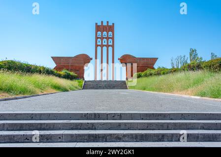 Giorno d'estate al Sardarapat Memorial Memorial Memorial Memorial in Armenia Foto Stock