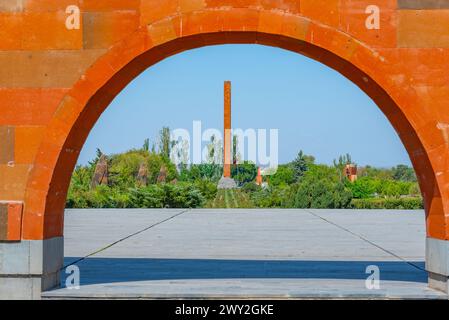 Giorno d'estate al Sardarapat Memorial Memorial Memorial Memorial in Armenia Foto Stock