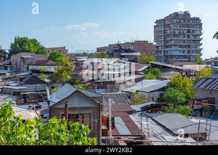Quartiere povero della capitale armena Erevan Foto Stock