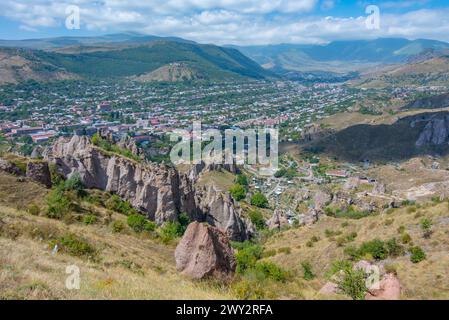 Vista panoramica della città armena di Goris Foto Stock