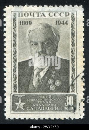 RUSSIA - CIRCA 1944: Francobollo stampato dalla Russia, mostra Sergei A. Chaplygin, circa 1944 Foto Stock