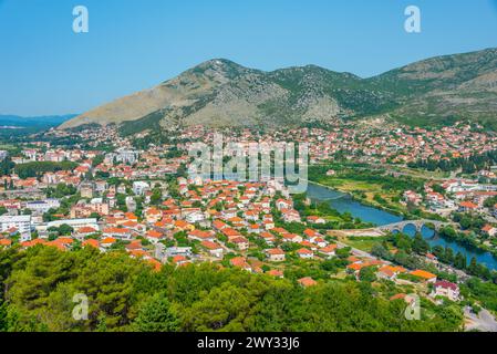 Vista panoramica della città bosniaca di Trebinje Foto Stock