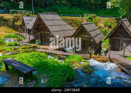 Mulini ad acqua di Mlincici vicino alla città di Jajce, Bosnia ed Erzegovina Foto Stock