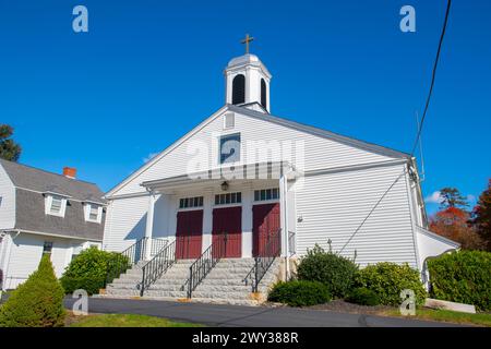 Chiesa cattolica di Saint Martha al 227 di South Street nel centro storico di Plainville, Massachusetts, USA. Foto Stock