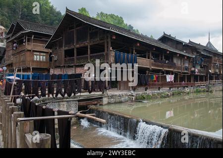 Paesaggio del villaggio di Zhaoxing, guizhou, cina Foto Stock