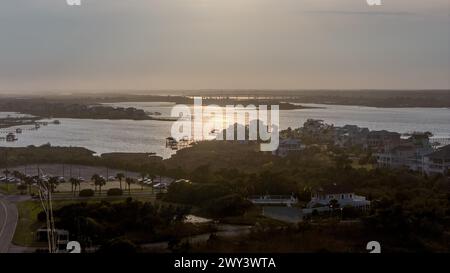 Una vista aerea di Topsail Beach nel North Carolina Foto Stock