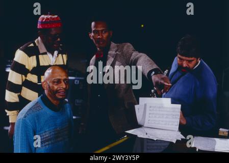 Jazz Fest Berlin, Philharmonie, 1986, Auftritt von Don Cherry - Jabbo Smith Collaboration, Bild: Don Cherry, tromba tascabile, Jabbo Smith, tromba vocale, Kirk Lightsey, piano, Jim Pepper, sassofono Foto Stock