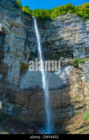 Okatse (Kinchkha) Big Waterfall vicino a Kutaisi in Georgia Foto Stock