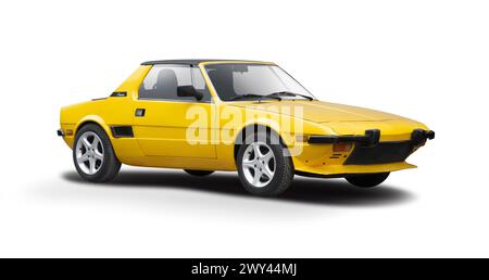 Fiat X1/9 auto sportiva classica isolata su sfondo bianco Foto Stock