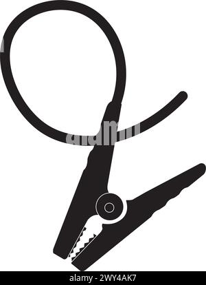 Icona del cavo di avviamento per batteria per auto illustrazione vettoriale design semplice Illustrazione Vettoriale