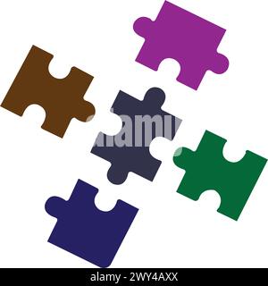 Icona del puzzle illustrazione vettoriale disegno del simbolo Illustrazione Vettoriale