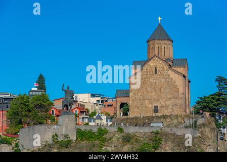 Chiesa dell'assunzione della Vergine Maria Metekhi a Tbilisi, Georgia Foto Stock