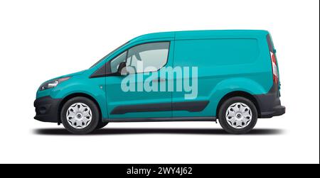 Ford Transit Connect, vista laterale isolata su sfondo bianco Foto Stock