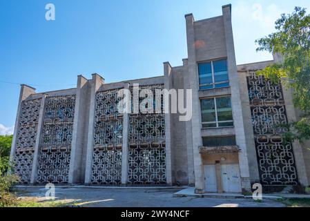 Case distrutte nella città moldava di Bender Foto Stock