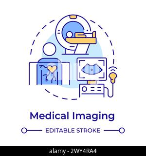 Icona del concetto di imaging medicale multicolore Illustrazione Vettoriale