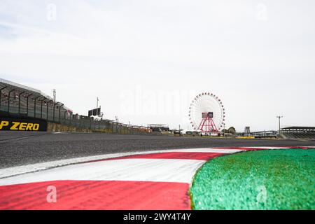 Suzuka. 4 aprile 2024. Foto scattata il 4 aprile 2024 mostra il circuito di Suzuka prima del Gran Premio di Formula 1 giapponese a Suzuka, in Giappone. Crediti: Zhang Xiaoyu/Xinhua/Alamy Live News Foto Stock