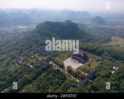 Vista aerea della Pagoda Bai Dinh in Vietnam. Foto Stock