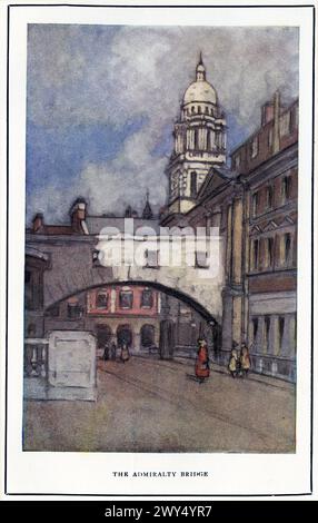 acquerello di Horace Mann Livens (1862-1936) dell'Admiralty Bridge, Londra, circa 1926 Foto Stock