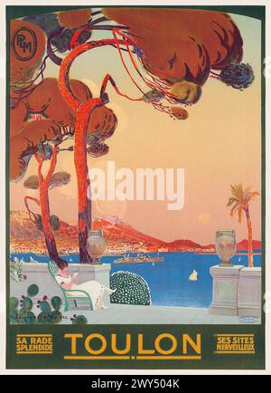 PLM Tolone di Laurent Matteo (date sconosciute). Poster pubblicato nel 1922 in Francia. Foto Stock