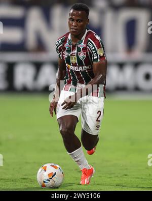 Lima, Perù. 4 aprile 2024. Jhon Arias di Fluminense durante la CONMEBOL Libertadores Cup, partita, gruppo A, data 1, tra Alianza Lima e Fluminense FC giocata allo stadio Alejandro Villanueva Melcochita il 3 aprile 2024 a Lima, Perù. (Foto di Miguel Marrufo/PRESSINPHOTO) credito: PRESSINPHOTO SPORTS AGENCY/Alamy Live News Foto Stock