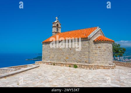 Chiesa di Santa Sava vicino a Sveti Stefan in Montenegro Foto Stock