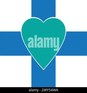 Illustrazione e sfondo del modello di design del logo medico Illustrazione Vettoriale