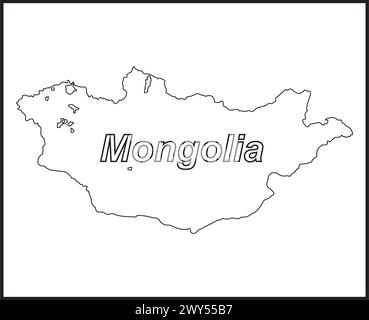 Icona della mappa Mongolia illustrazione vettoriale disegno del simbolo Illustrazione Vettoriale