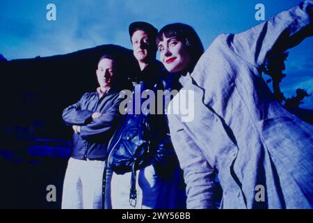 Swing Out Sister, britisches Pop Trio, mit Andy Connell, Martin Jackson, Corinne Drewery, Beim Fototermin, 1986 circa. Foto Stock