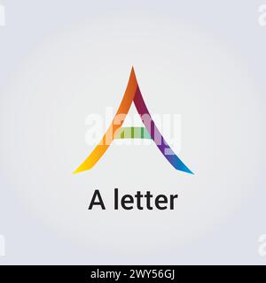 Icona a lettera Design Logo singolo isolato marchio identità aziendale colori arcobaleno modello modificabile emblema a monogramma vettoriale illustrazione marchio Illustrazione Vettoriale