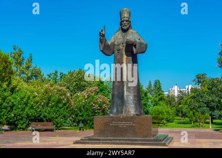 Statua di Petar Petrovic Njegos a Podgorica, Montenegro Foto Stock