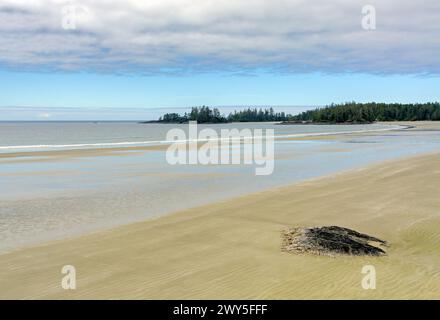 Onde di marea nell'insenatura dell'oceano Pacifico sull'isola di Vancouver Foto Stock