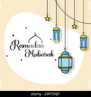 Elegante disegno postale islamico per il Ramadan Greeting Illustrazione Vettoriale