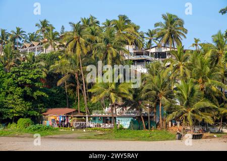 Indien, Goa, Anjuna, Ozran Beach (Little Vagator Beach), Antares Beach Resort and Club Foto Stock