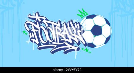 Elegante hip hop astratto Street Art urbana stile graffiti Word Football illustrazione vettoriale Illustrazione Vettoriale