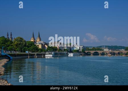 Coblenza, Germania 24 giugno 2023, Vista panoramica di Coblenza e della Mosella Foto Stock