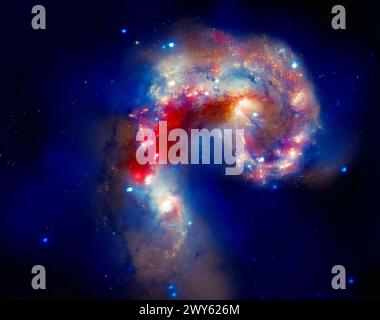 Antenne galassie/NGC 4038-4039. Miglioramento digitale di un'immagine da parte della NASA Foto Stock