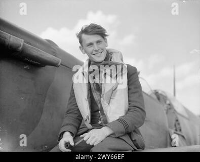 LA BATTAGLIA DELLA GRAN BRETAGNA 1940 - il tenente di volo Colin H Macfie del No. 616 Squadron, Fowlmere, settembre 1940. , Foto Stock