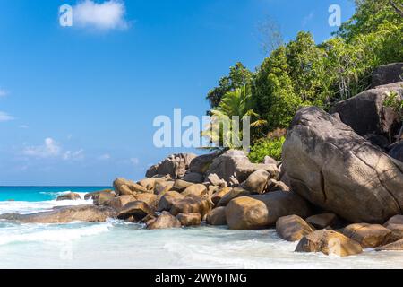 Anse Georgette, Praslin, Seicelle Foto Stock