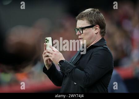 Jaroslaw Krolewski di Wisla Krakow visto durante la partita di calcio della fortuna Polish Cup 2023/2024 tra Wisla Krakow e Piast Gliwice allo stadio municipale di Cracovia. Punteggio finale; Wisla Krakow 2:1 Piast Gliwice. Foto Stock